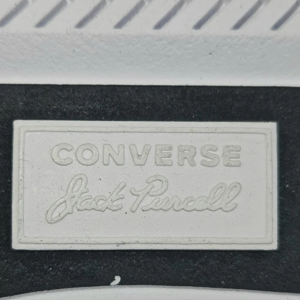 Converse Jack Purcell White Leather Sneakers Women 4.5 Lace Up Low Top Wedge